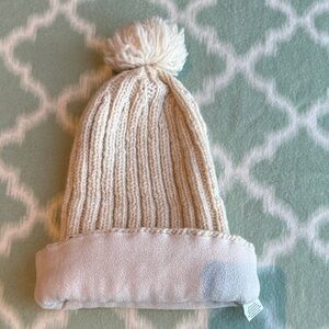 Handmade in Nepal SIJJL wool Cream Knit Pom-Pom Beanie